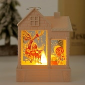 cheap Indoor Christmas Lights-1 Pc 12.2 * 8.9CM Christmas retro small house shaped LED electronic candle night light desktop Christmas style ornament light LR1130 * 3 battery