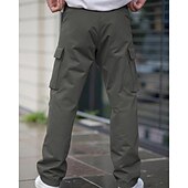 economico Pantaloni cargo-Per uomo Pantaloni Cargo Pantaloni Multi-tasche Tasca con Patta Semplice Indossabile All&#039;aperto Quotidiano Campeggio &amp; Escursionismo Moda Classico Nero Verde militare