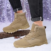 economico Stivali invernali e neve-scarponi da trekking caldi e impermeabili da uomo con fodera in pelliccia, suola antiscivolo, scarpe da trekking e da campeggio all'aperto