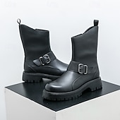 Χαμηλού Κόστους Φόρεμα μπότες-ανδρικές μπότες μόδας από PU δέρμα μεσαίου μεγέθους και αγκράφα | χοντρή σόλα για αστικό στυλ και ανθεκτικότητα