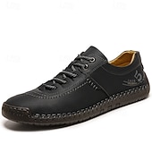 cheap Casual Lace-Up Shoes-Men's Brown Lace-Up Casual Shoes with Stitched Detailing, Comfortable Design for Daily Wear, Outdoor Adventures and Weekend Getaways