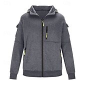 abordables Sudadera Táctica-Hombre Sudadera Sudadera con capucha y cremallera completa Sudadera táctica con capucha Rojo tinto Negro Blanco Verde Ejército Rojo Con Capucha Plano Cremallera Deporte Casual Diario Ropa de calle