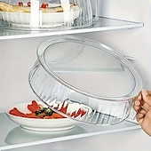 abordables Ustensiles et gadgets de cuisine-Couvercle anti-éclaboussures pour micro-ondes avec poignée – couvercle en plastique de qualité alimentaire résistant à la chaleur pour le réchauffage, la cuisson au four et la cuisine en extérieur