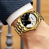 abordables Montres à quartz-Nouvelle montre d'affaires pour hommes avec bracelet en acier de haute qualité résistance à l'eau IPX7 calendrier mode décontractée montre de poignet sportive pour hommes