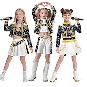 cheap Girls&#039; Costumes-Korean Idol Inspired Pop Star Outfits Movie Fashion Cosplay Costume Virtual Idol Movie Cosplay for Girls&#039; Kids Halloween Carnival School Performance