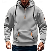 economico Felpa Tattica-Per uomo Felpa con cappuccio Felpa con cappuccio e zip corta Felpa con cappuccio tattica Nero Borgogna Blu marino Cachi Grigio chiaro Con Cappuccio Semplice Cerniera Sport &amp; Outdoor Casuale Quotidiano