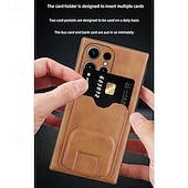 Χαμηλού Κόστους Samsung Θήκη-τηλέφωνο tok Για Samsung Galaxy S25 S24 S23 S22 Plus Ultra Α56 A16 A55 5G A15 Α54 Πίσω Κάλυμμα με βάση στήριξης Υποδοχή κάρτας Ανθεκτική σε πτώσεις Ρετρό TPU PU δέρμα