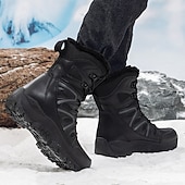 economico Stivali invernali e neve-stivali da neve invernali alti impermeabili da uomo con fodera in pelliccia, suola in gomma antiscivolo, calzature da trekking isolate per climi estremamente freddi, trekking e avventure in montagna