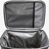 abordables almacenamiento de equipaje y viajes-Bolsa térmica para almuerzo con correa ajustable: tela Oxford duradera, reutilizable y reutilizable para la oficina, la escuela y picnic. &amp;Lonchera térmica negra resistente al desgarro para la playa,