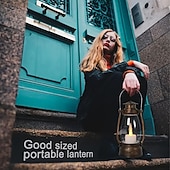 billige Campinglys og lykter-6/12 stk. jul retro LED-stearinlys kreativ oljelampe halloween ornamenter ferie camping bærbar nattlys bryllup bursdag atmosfære dekorasjon