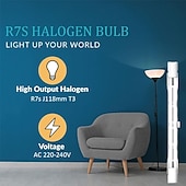 billige Globepærer med LED-r7s 118mm t3 500w j118 dimbare dobbeltsidige j-type pærer sikkerhet &amp;landskapsbelysning 220–240 v/110–120 v 6 stk.