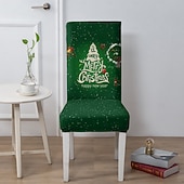 billiga Julskydd-1/2/4/6 st julstolsöverdrag till matsal, pallstolsöverdrag, geometriskt tryckta polyesteröverdrag, dekorativt stolsskydd för hemmet