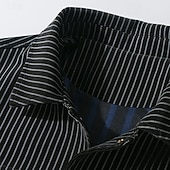 abordables Vestes Décontractées-Homme Veste Légère Veste Cargo Veste Décontractée Vacances Quotidien Respirant Avec Poches Printemps Automne Rayure Mode Classique Revers Régulier Noir Café Veste
