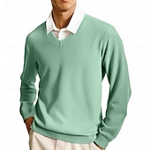 economico maglione pullover da uomo-Per uomo Maglione Maglione casual Maglione a maglia A Coste Maglia Top Regolari Lavorato a maglia Semplice Scollo a V Moda Casual Vacanza Abbigliamento quotidiano Abbigliamento Autunno Inverno