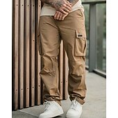 economico Pantaloni cargo-Per uomo Pantaloni Cargo Pantaloni Multi-tasche Tasca con Patta Semplice Indossabile All&#039;aperto Quotidiano Campeggio &amp; Escursionismo Moda Classico Nero Verde militare
