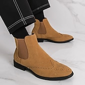 Férfi barna színű, velúr stílusú, bebújós, rugalmas oldalsó szabással rendelkező chelsea csizma, elegáns hétköznapokra, partikra és munkába egyaránt. olcso Chelsea csizma-Férfi barna színű, velúr stílusú, bebújós, rugalmas oldalsó szabással rendelkező chelsea csizma, elegáns hétköznapokra, partikra és munkába egyaránt.