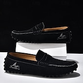 economico Mocassini casual-Per uomo Mocassini &amp; Slip-On Retrò Taglie Forti Camminata Casual Quotidiano PU Confortevole Stivali alti Mocassino Rosso marrone Nero Giallo