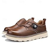 baratos Sapatos Casuais Slip-On-sapatos de trabalho casuais marrons masculinos – sola antiderrapante durável, fecho de trava fácil, design de cano baixo confortável para uso diário, escritório e atividades ao ar livre