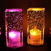economico Luci decorative-Lampada da tavolo a bolle di cristallo acrilico a led, creativa, personalizzata, per ristorante, atmosfera KTV, lampada da comodino, piccola luce notturna, lampada da tavolo decorativa, ricarica USB,