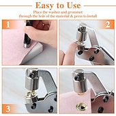 preiswerte Werkzeugaufbewahrung-Hochleistungs-Werkzeugsatz für professionelle Ösen, 3/8 Zoll 10 mm Hand-Ösensatz, DIY-Handlocher-Ösensatz mit 200/500 Ösenschnallen, Installationswerkzeuge für Metall-Luftlochnieten