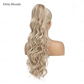 halpa Poninhännät-hiuslisäke, scrunchy don&#039;t hairstyle, tuuhea kihara, sotkuinen nuttura, vaalea blondi, g5l