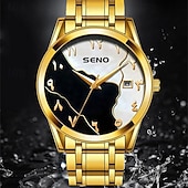 abordables Montres à quartz-Nouvelle montre d'affaires pour hommes avec bracelet en acier de haute qualité résistance à l'eau IPX7 calendrier mode décontractée montre de poignet sportive pour hommes