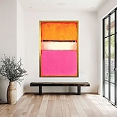 Недорогие Картины маслом-ручная роспись Марк Ротко репродукция холста настенное искусство Ротко абстрактное холст настенное искусство красный и желтый микс абстрактная живопись минимализм художественная живопись домашний