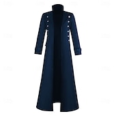 economico Capispalla-Retrò Vintage Punk &amp; Gotico Medievale Cappotto Trench Vampiro Costume Per uomo Halloween Carnevale Feste Casual Quotidiano Fiera Rinascimentale Adulti Cappotto