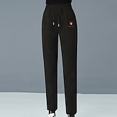 tanie Spodnie i Bloomersy do jogi-Damskie Spodnie dresowe z polaru Spodnie lounge Ściągana na sznurek Odporność na wiatr Ciepłe Wysoka talia Siłownia Na zewnątrz Bieganie Doły Jednokolorowe Czarny Khaki Kawowy Sport Odzież sportowa