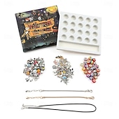 economico Regali-Calendario dell'avvento di Halloween, bracciale con ciondoli, tesori di Halloween, kit fai da te per la creazione di gioielli da 24 giorni con 20 perline con ciondoli e 3 braccialetti regolabili, regalo per il conto alla rovescia di Natale per bambini, ad
