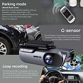 abordables DVR pour voiture-2160P Enregistrement automatique au démarrage DVR de voiture 170 Degrés Grand angle CMOS 4 pouce / Pas d&#039;écran (sortie par APP) Dash Cam avec Vision Nocturne / Enregistrement en boucle / USB-Disk Non