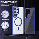 abordables Coques Samsung-téléphone Coque Pour Samsung Galaxy S25 S24 Ultra Plus S23 S22 Ultra A56 A36 A16 A55 5G A35 5G A15 Coque Arrière Supporte la Charge Sans Fil Antichoc Dégradé de couleur TPU PC