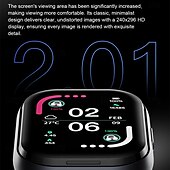 cheap Smartwatch-TWSD12 Smart Watch 2.01 inch Smartwatch Fitness Running Watch Bluetooth Temperature Monitoring Activity Tracker Sedentary Reminder Compatible with Android iOS Women Men Long Standby Hands-Free Calls