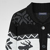 preiswerte Herren Strickjacke-Herren Hässlicher Weihnachtspullover Weihnachtspullover Pullover Strickjacke Gerippt Stricken Normale Oberteile Gestrickt Einfach Schalkragen Urlaub Mode Lässig Ferien Bekleidung Winter Frühling