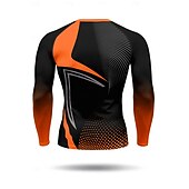 Недорогие Футболки и майки для бега-Муж. Футболка для бега Компрессионная футболка 3D печать Длинный рукав Основной слой Весна Осень Геометрический принт Быстровысыхающий Сжатие видеоизображений Для тренировки Power Flex Влагоотводящие
