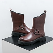 Χαμηλού Κόστους Φόρεμα μπότες-ανδρικές μπότες μόδας από PU δέρμα μεσαίου μεγέθους και αγκράφα | χοντρή σόλα για αστικό στυλ και ανθεκτικότητα