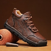 baratos Botas de cano curto-Botas de caminhada masculinas marrons com sola durável – calçados casuais versáteis para atividades ao ar livre, caminhadas e aventuras de fim de semana