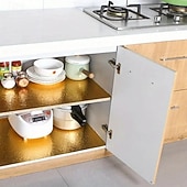 baratos Utensílios &amp; Aparelhos de Cozinha-2 rolos de adesivos para backsplash de cozinha, papel de parede autoadesivo de folha de alumínio - resistente ao calor 450 ° F, à prova de óleo, à prova d'água, fácil de cortar para armários, fogões,