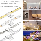 ieftine Accesorii LED-10 buc 20 buc cleme transparente pentru benzi luminoase autoadezive cu șuruburi, suport de montare, cleme de fixare puternice cu LED-uri și șuruburi pentru benzi luminoase de 0,39 in/10 mm lățime,