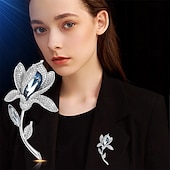 economico Spille e fermagli-Spille Classico Retrò Fiore Elegante Moda Personalizzato Semplice Lusso Spilla Gioielli Argento Per Matrimonio Feste Regalo Fidanzamento Balli di fine anno Festival