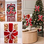 お買い得  ギフトラッピング-クリスマスリボン2ロール、赤と白のぼやけたエッジの装飾リボン（ツリーのリボン、DIYホリデークラフト、ギフトラッピング、クリスマスパーティーのデコレーション用）