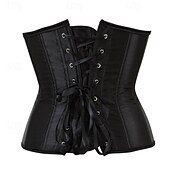 economico Corsetti-Per donna Corsetto modellante per la vita Intimo Modellante Corsetto sexy Moda Dolce Colore Puro Orlo irregolare Senza schiena Vacanza Streetwear Data Senza Maniche Top con spalle scoperte Nero Rosso