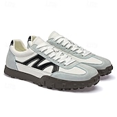abordables Baskets-Baskets à lacets en similicuir pour homme, chaussures de sport rétro pour l&#039;extérieur – confortables pour la marche, l&#039;entraînement et le style décontracté