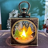 billiga inomhus julbelysning-1 st 12,3 * 9,5 cm jul-LED-ljusremsa med upplyst handhållen lampa jultomten snögubbe ren julgran inomhus- och utomhusbordsdekorationslampa AG13 * 3 batterier