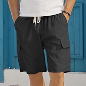 cheap Casual Shorts-Men's Shorts Summer Shorts Casual Shorts Corduroy Shorts Drawstring Pocket Elastic Waist Plain Comfort Breathable Short Outdoor Vacation Sport Casual Navy Blue