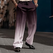Herre Nyanse Dressbukser Medium Midje Business Casual Formell utendørs Hverdag Glidelås Lomme Bukser med rett ben Sommer Vår Høst 3D-utskrift Svart Vin Blå billige Løs-Herre Nyanse Dressbukser Medium Midje Business Casual Formell utendørs Hverdag Glidelås Lomme Bukser med rett ben Sommer Vår Høst 3D-utskrift Svart Vin Blå