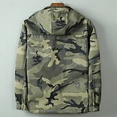 billiga Fleece &amp; 3 i 1-jackor-Herr Vandringsjacka Fleece-jacka Pufferjacka Termiskt set Bomull Vinter Utomhus Kamouflage Håller värmen Vindtät Överdelar Svart Grön