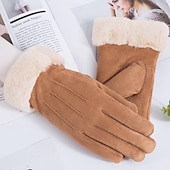 cheap Gloves-Women's 1 Pair Fingertips / Winter Gloves Streetwear / Outdoor Gloves - Solid Colored Full Finger