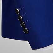 abordables Blazers Classiques pour Hommes-Homme Blazer Costumes Affaires Cocktail Fête de mariage 2 Pièces Mode Occasionnel Printemps Automne Polyester Uni Avec Poches Boutons Confortable Simple Boutonnage veste Noir Blanche Jaune Rose Claire