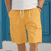cheap Casual Shorts-Men's Shorts Summer Shorts Casual Shorts Corduroy Shorts Drawstring Pocket Elastic Waist Plain Comfort Breathable Short Outdoor Vacation Sport Casual Navy Blue